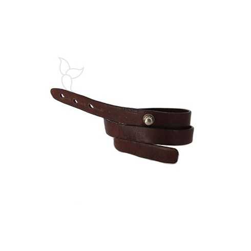 Lanière marron foncé prête double tour avec rivet pour bracelet 