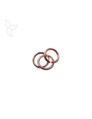 Anneau rond ouvert 6 mm section 0.8 mm doré rose