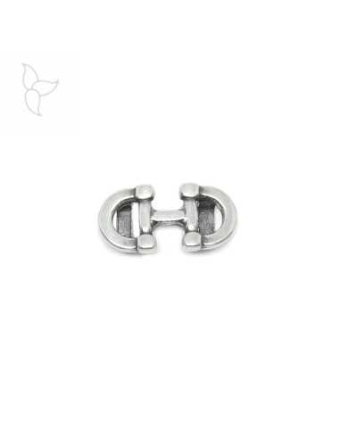 Passant double mors de cheval pour cuir plat 10mm.