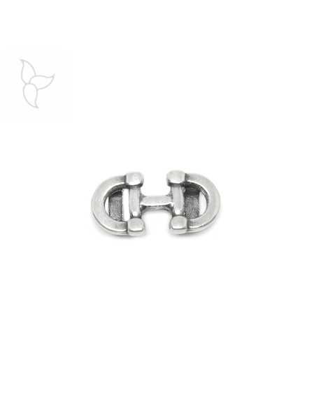 Passant double mors de cheval pour cuir plat 10mm.