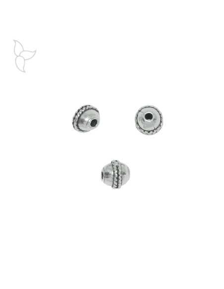 Perles ronde avec motif central trou 1.9 mm