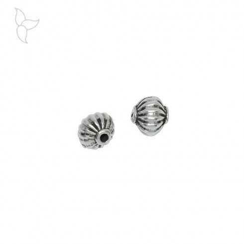 Perles ronde striée 8 mm trou 2 mm