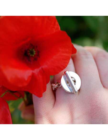 Bague chaîne "Coquelicot"