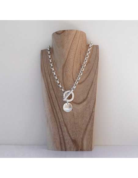 Collier toggle maxi pastille ronde