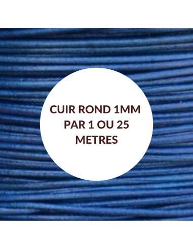 Cuir rond 1mm couleurs au choix par 1 mètre