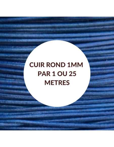 Cuir rond 1mm couleurs au choix par 1 mètre