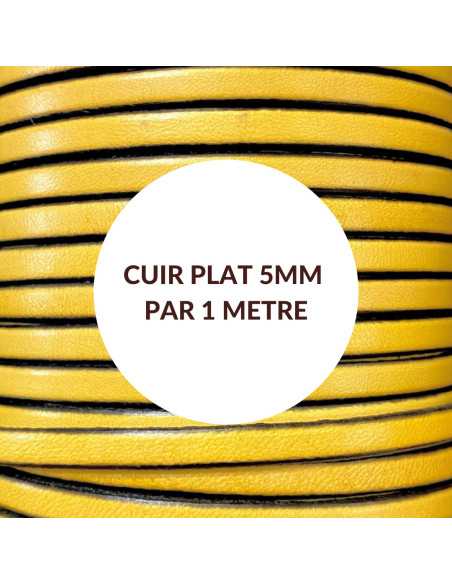 Cuir plat 5mm couleurs au choix par 1 mètre