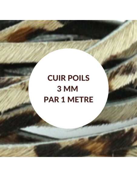 Cuir à poils leopard 3 mm