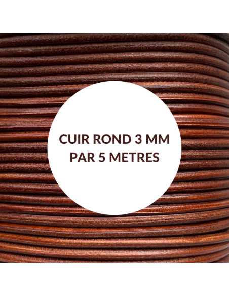 Cuir rond 3 mm