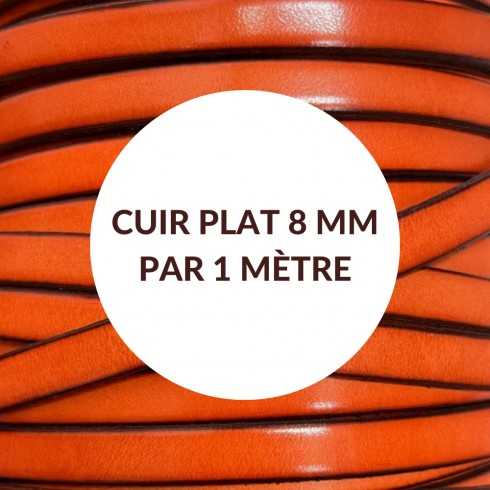 Cuir plat orange 8 mm